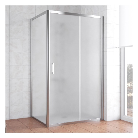 Душевой уголок Vegas Glass ZP+ZPV 110*70 08 10 профиль глянцевый хром, стекло сатин 