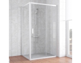 Душевой уголок Vegas Glass ZP+ZPV 110*80 01 01 профиль белый, стекло прозрачное 