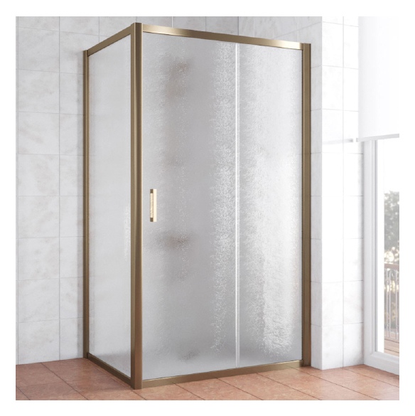 Душевой уголок Vegas Glass ZP+ZPV 110*80 05 02 профиль бронза, стекло шиншилла 