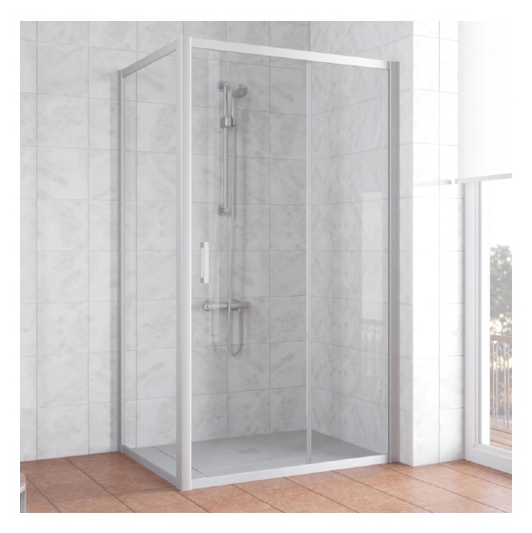 Душевой уголок Vegas Glass ZP+ZPV 110*80 07 01 профиль матовый хром, стекло прозрачное 