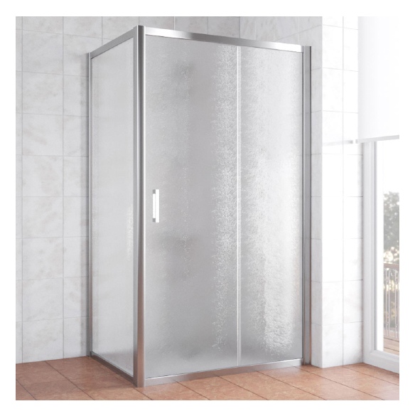 Душевой уголок Vegas Glass ZP+ZPV 110*80 08 02 профиль глянцевый хром, стекло шиншилла 