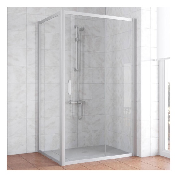 Душевой уголок Vegas Glass ZP+ZPV 110*90 07 01 профиль матовый хром, стекло прозрачное 