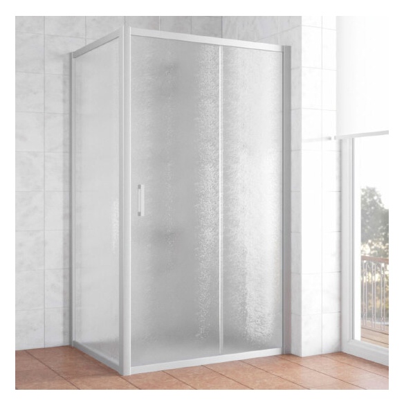 Душевой уголок Vegas Glass ZP+ZPV 110*90 07 02 профиль матовый хром, стекло шиншилла 