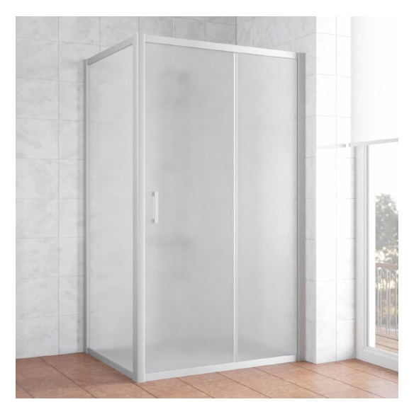 Душевой уголок Vegas Glass ZP+ZPV 110*90 07 10 профиль матовый хром, стекло сатин 