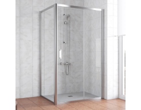 Душевой уголок Vegas Glass ZP+ZPV 110*90 08 01 профиль глянцевый хром, стекло прозрачное 