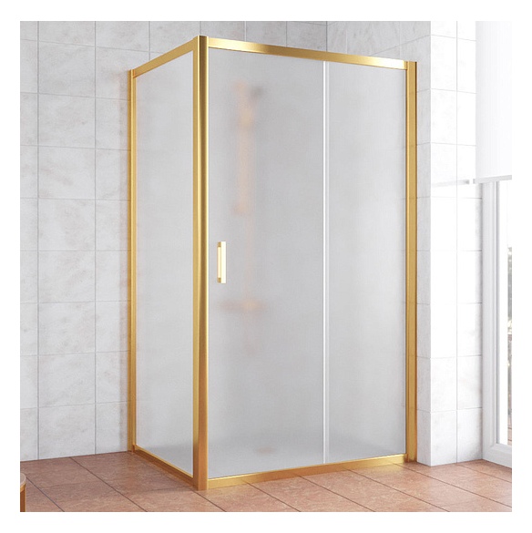 Душевой уголок Vegas Glass ZP+ZPV 110*90 09 10 профиль золото, стекло сатин 