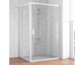 Душевой уголок Vegas Glass ZP+ZPV 120*100 01 01 профиль белый, стекло прозрачное 
