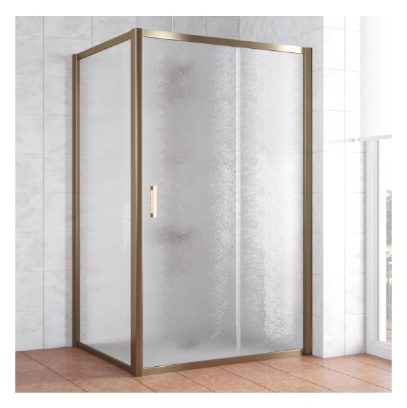 Душевой уголок Vegas Glass ZP+ZPV 120*100 05 02 профиль бронза, стекло шиншилла 