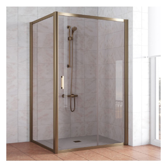 Душевой уголок Vegas Glass ZP+ZPV 120*100 05 05 профиль бронза, стекло бронза 