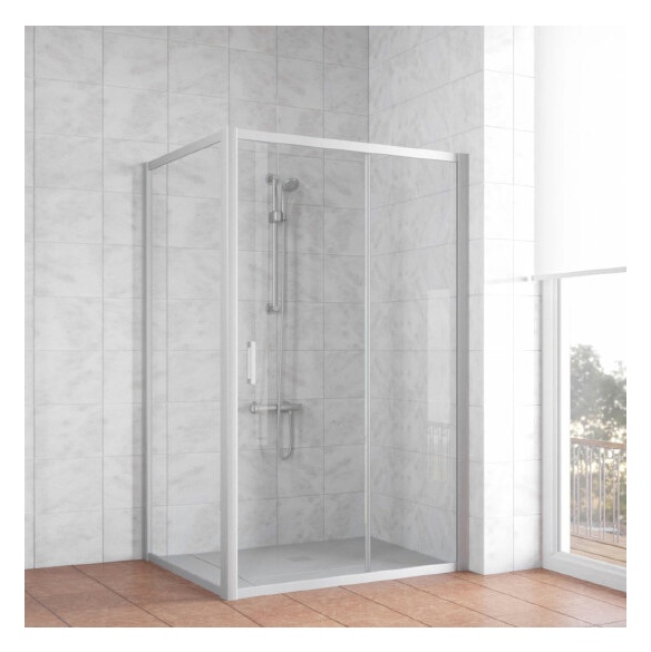 Душевой уголок Vegas Glass ZP+ZPV 120*100 07 01 профиль матовый хром, стекло прозрачное 