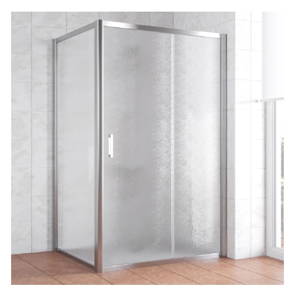 Душевой уголок Vegas Glass ZP+ZPV 120*100 08 02 профиль глянцевый хром, стекло шиншилла 