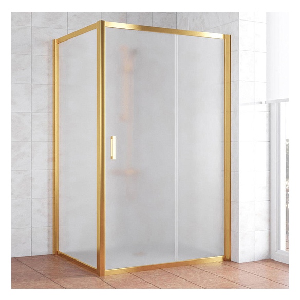 Душевой уголок Vegas Glass ZP+ZPV 120*100 09 10 профиль золото, стекло сатин 
