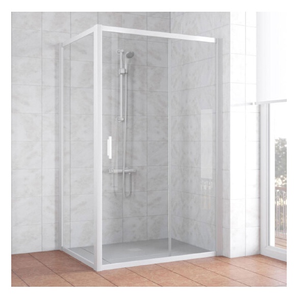 Душевой уголок Vegas Glass ZP+ZPV 120*70 01 01 профиль белый, стекло прозрачное 