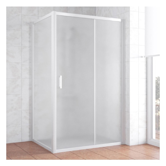 Душевой уголок Vegas Glass ZP+ZPV 120*70 01 10 профиль белый, стекло сатин 
