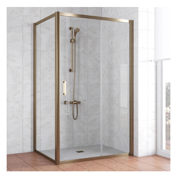 Душевой уголок Vegas Glass ZP+ZPV 120*70 05 01 профиль бронза, стекло прозрачное 