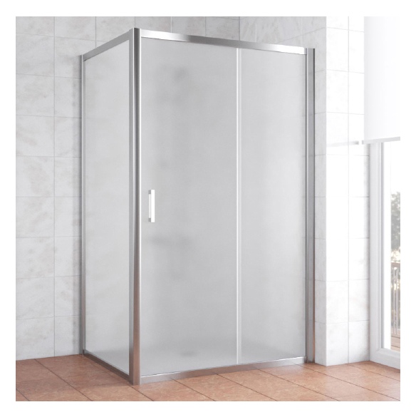 Душевой уголок Vegas Glass ZP+ZPV 120*70 08 10 профиль глянцевый хром, стекло сатин 