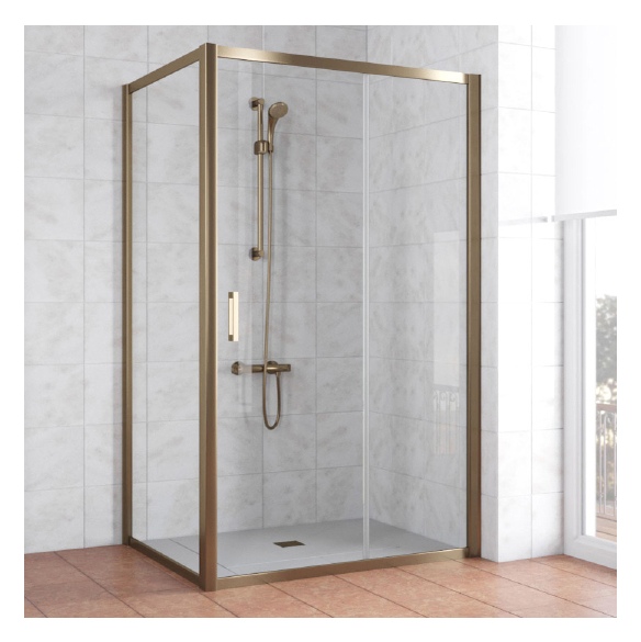 Душевой уголок Vegas Glass ZP+ZPV 120*80 05 01 профиль бронза, стекло прозрачное 