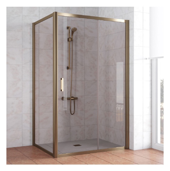 Душевой уголок Vegas Glass ZP+ZPV 120*80 05 05 профиль бронза, стекло бронза 