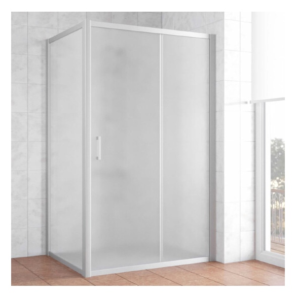 Душевой уголок Vegas Glass ZP+ZPV 120*80 07 10 профиль матовый хром, стекло сатин 