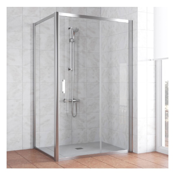 Душевой уголок Vegas Glass ZP+ZPV 120*80 08 01 профиль глянцевый хром, стекло прозрачное 