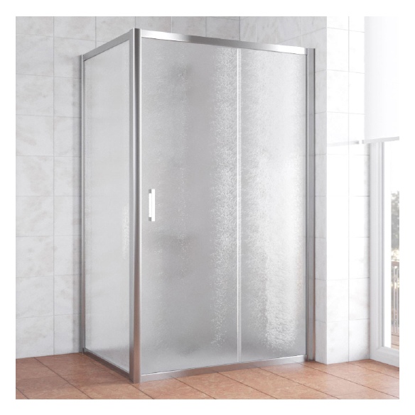 Душевой уголок Vegas Glass ZP+ZPV 120*80 08 02 профиль глянцевый хром, стекло шиншилла 