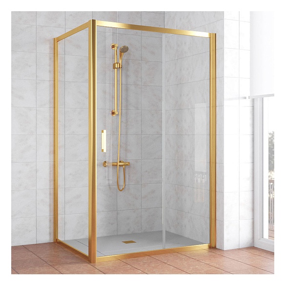 Душевой уголок Vegas Glass ZP+ZPV 120*80 09 01 профиль золото, стекло прозрачное 