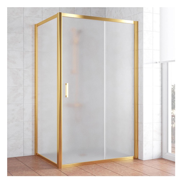 Душевой уголок Vegas Glass ZP+ZPV 120*80 09 10 профиль золото, стекло сатин 