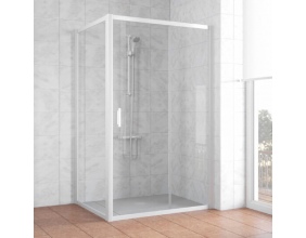 Душевой уголок Vegas Glass ZP+ZPV 120*90 01 01 профиль белый, стекло прозрачное 
