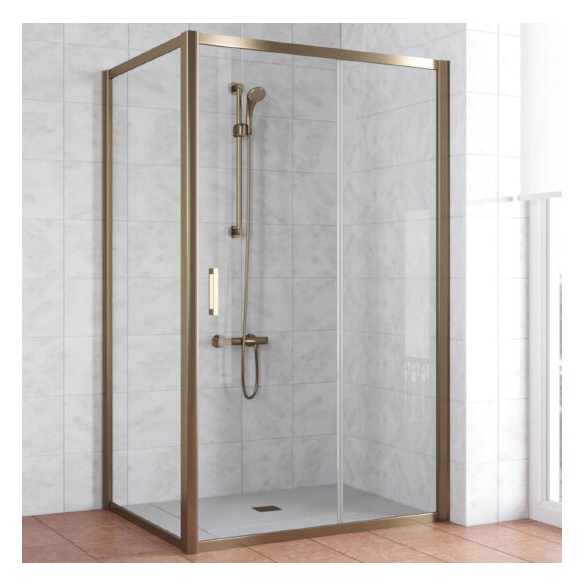 Душевой уголок Vegas Glass ZP+ZPV 120*90 05 01 профиль бронза, стекло прозрачное 