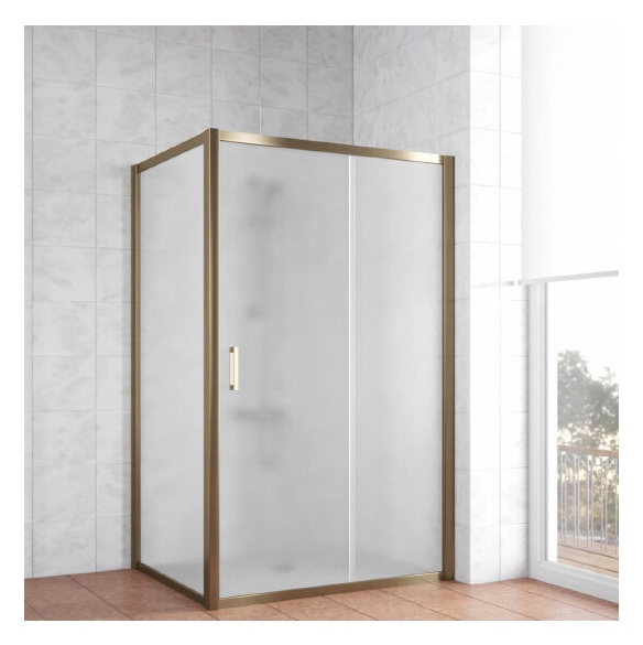 Душевой уголок Vegas Glass ZP+ZPV 120*90 05 10 профиль бронза, стекло сатин 