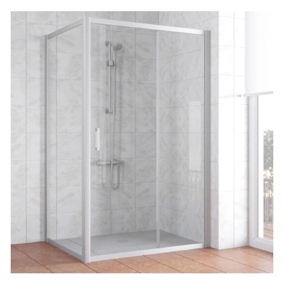 Душевой уголок Vegas Glass ZP+ZPV 120*90 07 01 профиль матовый хром, стекло прозрачное 