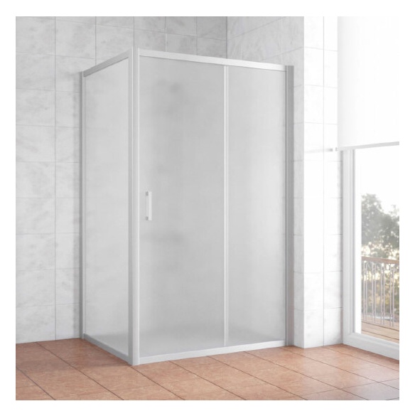 Душевой уголок Vegas Glass ZP+ZPV 120*90 07 10 профиль матовый хром, стекло сатин 