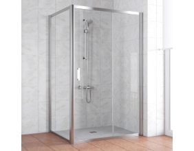 Душевой уголок Vegas Glass ZP+ZPV 120*90 08 01 профиль глянцевый хром, стекло прозрачное 