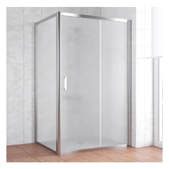 Душевой уголок Vegas Glass ZP+ZPV 120*90 08 10 профиль глянцевый хром, стекло сатин 