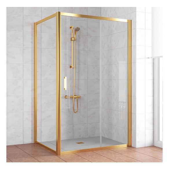 Душевой уголок Vegas Glass ZP+ZPV 120*90 09 01 профиль золото, стекло прозрачное 