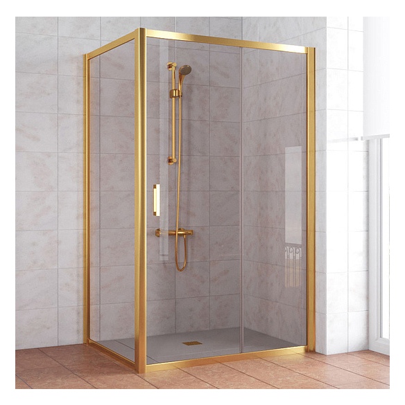 Душевой уголок Vegas Glass ZP+ZPV 120*90 09 05 профиль золото, стекло бронза 