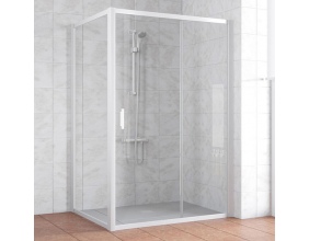 Душевой уголок Vegas Glass ZP+ZPV 130*100 01 01 профиль белый, стекло прозрачное 