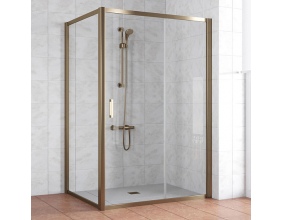 Душевой уголок Vegas Glass ZP+ZPV 130*100 05 01 профиль бронза, стекло прозрачное 