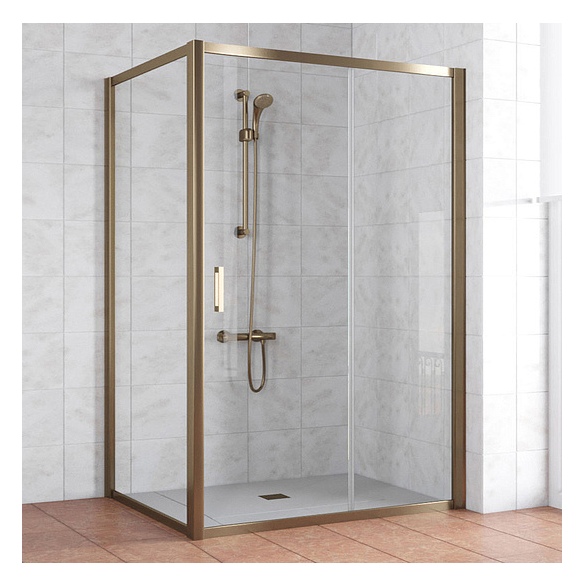 Душевой уголок Vegas Glass ZP+ZPV 130*100 05 01 профиль бронза, стекло прозрачное 