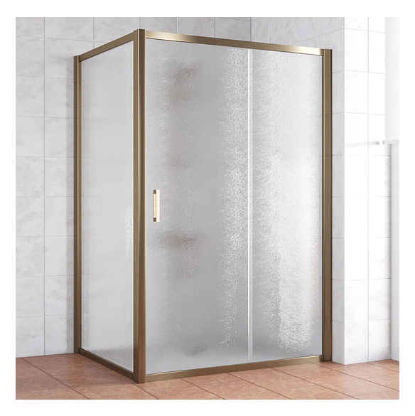 Душевой уголок Vegas Glass ZP+ZPV 130*100 05 02 профиль бронза, стекло шиншилла 