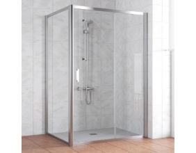 Душевой уголок Vegas Glass ZP+ZPV 130*100 08 01 профиль глянцевый хром, стекло прозрачное 