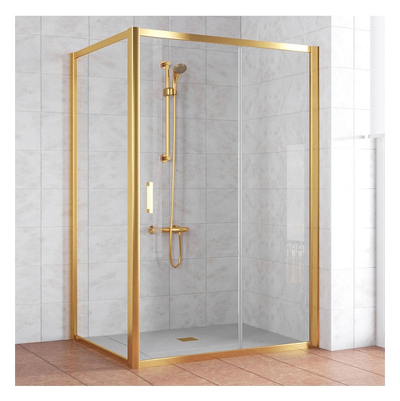 Душевой уголок Vegas Glass ZP+ZPV 130*100 09 01 профиль золото, стекло прозрачное 