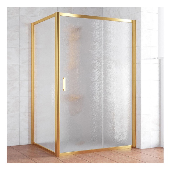 Душевой уголок Vegas Glass ZP+ZPV 130*100 09 02 профиль золото, стекло шиншилла 