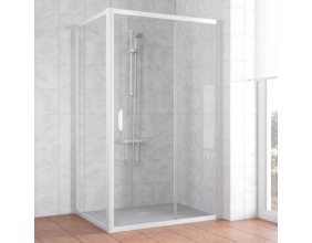 Душевой уголок Vegas Glass ZP+ZPV 130*70 01 01 профиль белый, стекло прозрачное 