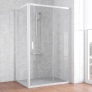 Душевой уголок Vegas Glass ZP+ZPV 130*70 01 01 профиль белый, стекло прозрачное 