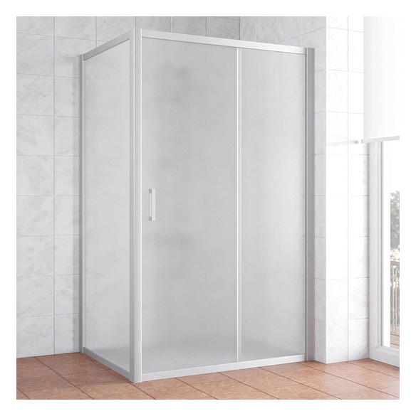 Душевой уголок Vegas Glass ZP+ZPV 130*70 07 10 профиль матовый хром, стекло сатин 