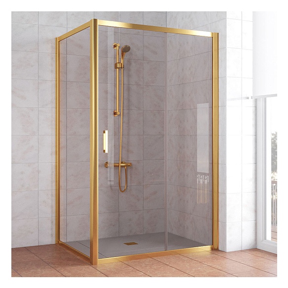 Душевой уголок Vegas Glass ZP+ZPV 130*70 09 05 профиль золото, стекло бронза 
