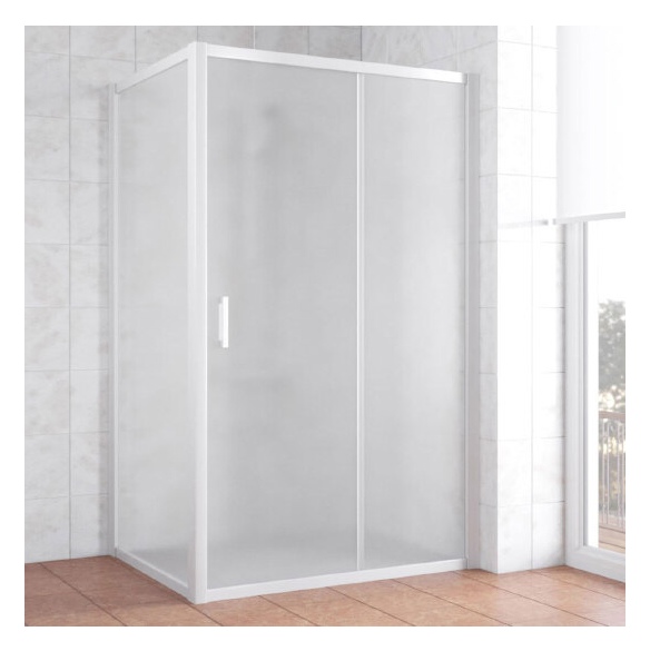 Душевой уголок Vegas Glass ZP+ZPV 130*80 01 10 профиль белый, стекло сатин 