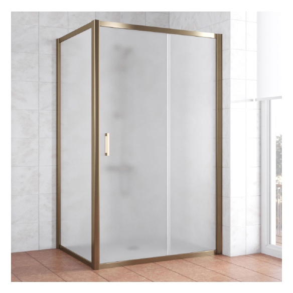 Душевой уголок Vegas Glass ZP+ZPV 130*80 05 10 профиль бронза, стекло сатин 