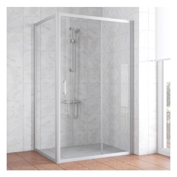 Душевой уголок Vegas Glass ZP+ZPV 130*80 07 01 профиль матовый хром, стекло прозрачное 